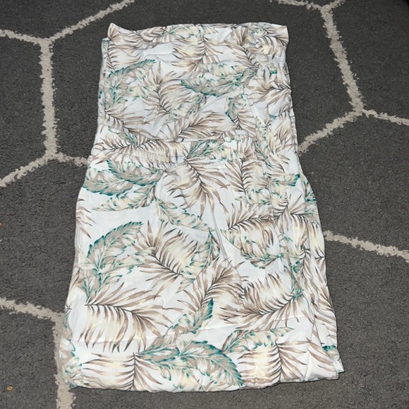 J. Jill Palm Print Pull On Wide Leg Crop Pants Size XL Tall - Picture 1 of 7